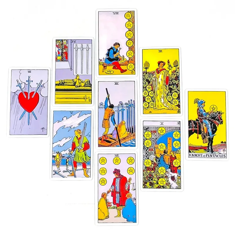 Terlaris Dek Tarot 78 Kad Versi Bahasa Inggeris Ramalan Kad Tarot Permainan Papan Permainan Kad dengan Buku Panduan Untuk Pemula — image 5