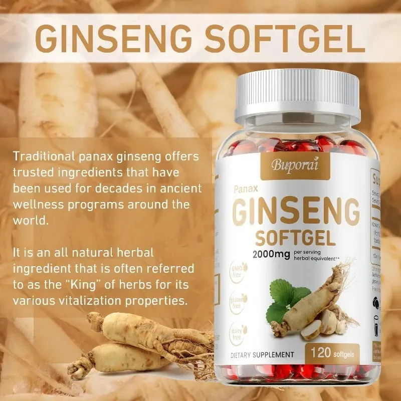 Panax Ginseng-capsules Ginseng-wortelextract ondersteunt energiesterkte en krachtprestaties bij vrouwen en mannen — image 6
