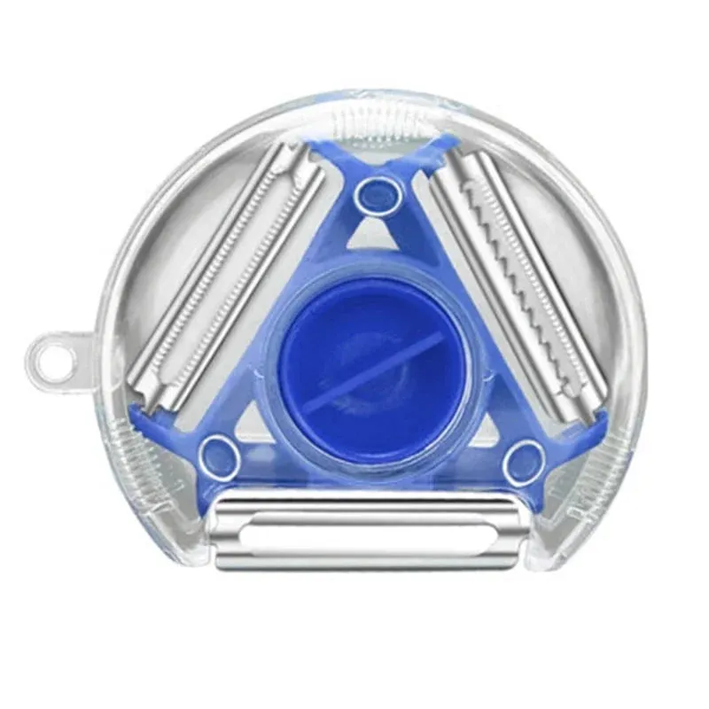 Küche 3 in 1 Schäler Rotary Mehrzweck Edelstahl Kartoffelschäler Slicer Reibe Shredder Gemüse Obst Schäler — image 11