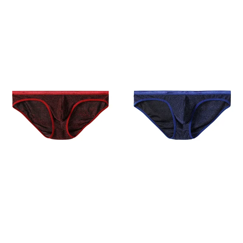 Herren-Höschen aus Eisseide, dreieckig, sexy, U-förmig, dünne Slips, atmungsaktives Mesh, niedrige Taille