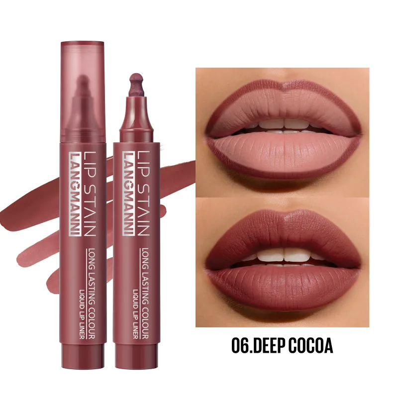 Lip Stain Liquid Lip Liner Marker Pen Long Lasting Waterproof Matte Lip Tint Highly Pigmented Nude Lip Contour Makeup For Women — image 9