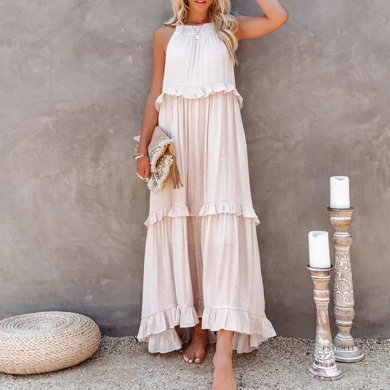 ผู้หญิงสบายๆ Ruffles ชุดยาวฤดูร้อน Elegant Sundress Elegant Harajuku Maxi ชุด Beach Party ชุดราตรี Vestido — image 4