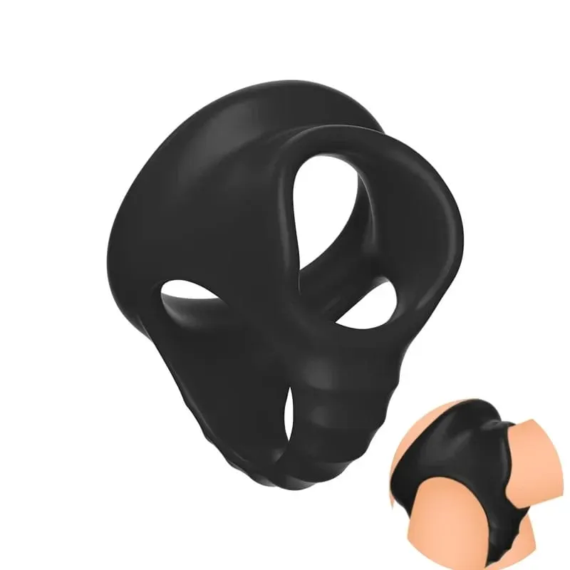 Gà Trống Nhẫn Silicone Bóng Miếng Dán Trì Hoãn Xuất Tinh TPE Dương Vật Nhẫn Cho Nam Đồ Chơi Tình Dục Có Thể Điều Chỉnh Tinh Dịch Vòng Khóa SM Dương Vật tay Áo — image 13