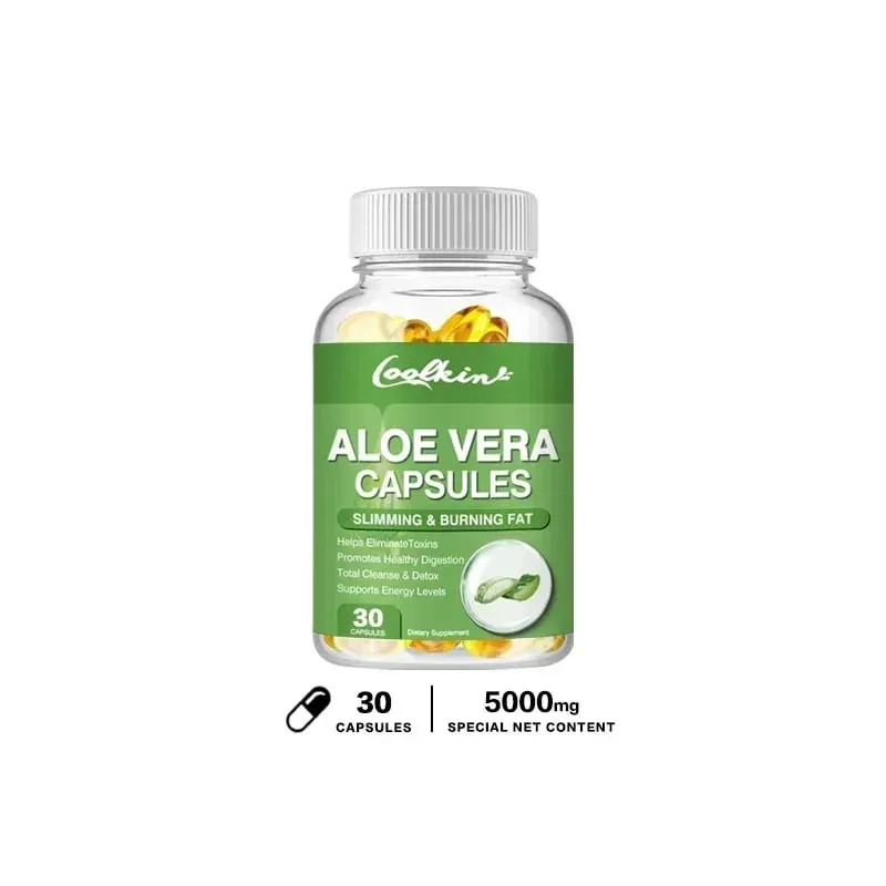 Aloe Vera Extract Capsules - Relieve Intestinal Constipation Promote Digestion Detoxify Control Appetite Burn Fat Non-GMOSu — image 9
