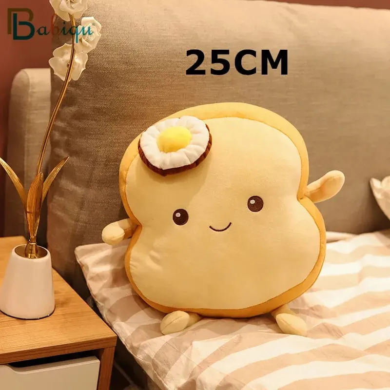 Oreiller en peluche créatif pour Toast, 25CM, mignon, pain doux Kawaii, jouet en peluche, Simulation de nourriture, poupée, oreiller de sommeil, coussin, cadeau pour enfants