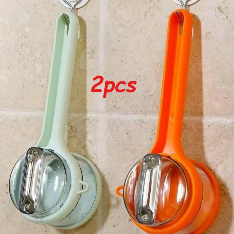 Pelador de frutas y verduras multifuncional con almacenamiento de cáscara, diseño colgante sin salpicaduras, fácil de limpiar, removedor de ojos de patatas, Cocina — image 9