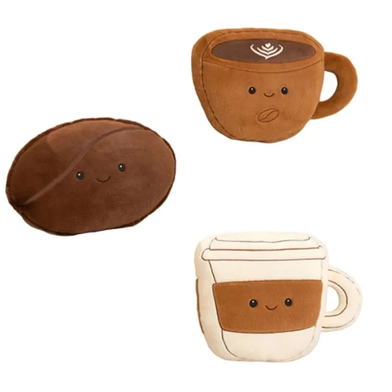 U13F กาแฟ Bean ตุ๊กตา Plush หมอนตุ๊กตาสั้นนุ่มพร้อมผ้าฝ้าย PP ตกแต่งโยนหมอนสำหรับห้องนอนโซฟาโต๊ะ — image 6