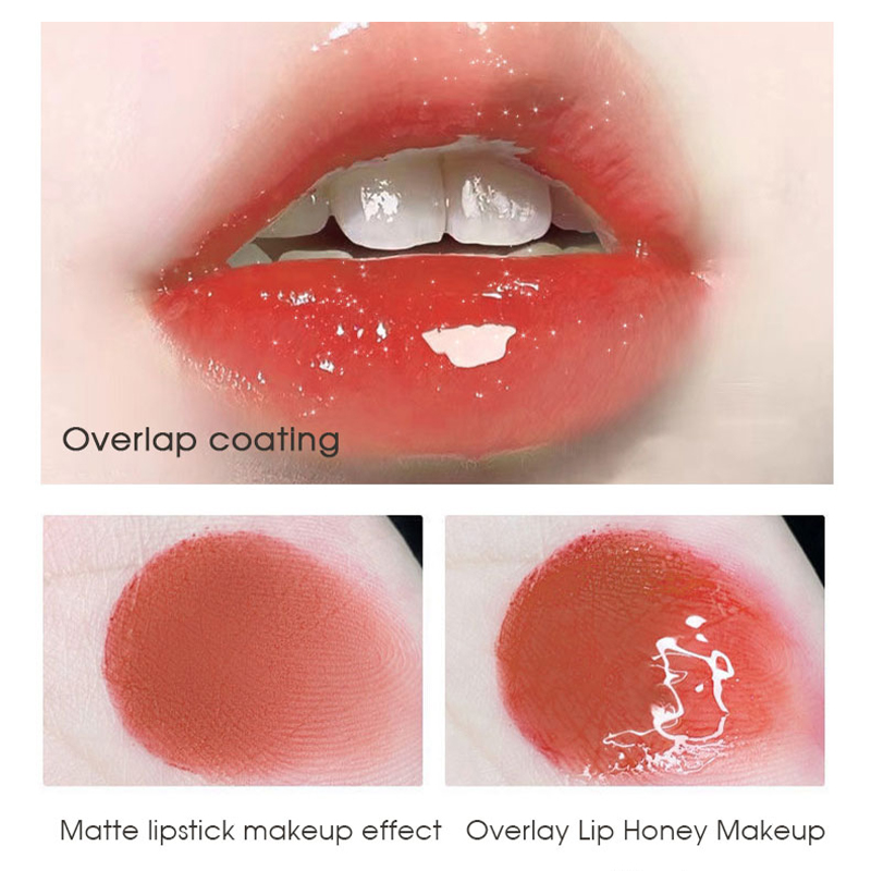 Conjunto de quatro pacotes de brilho labial caixa de brilho de água gelatinoso brilho labial hidratante lábios de vidro não é fácil de colar no copo — image 6