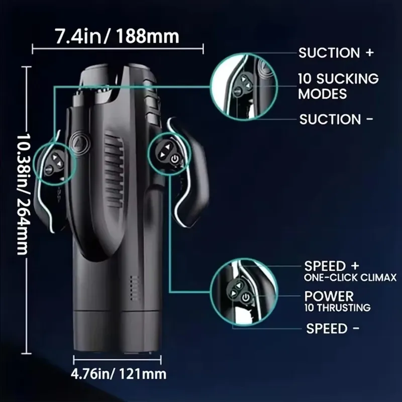 5 IN 1 Automatischer Saug-Heiz-Teleskop-Masturbator mit leistungsstarkem Vakuum-Saug-Blowjob-Kolben, Sexspielzeug für Erwachsene für Männer — image 5