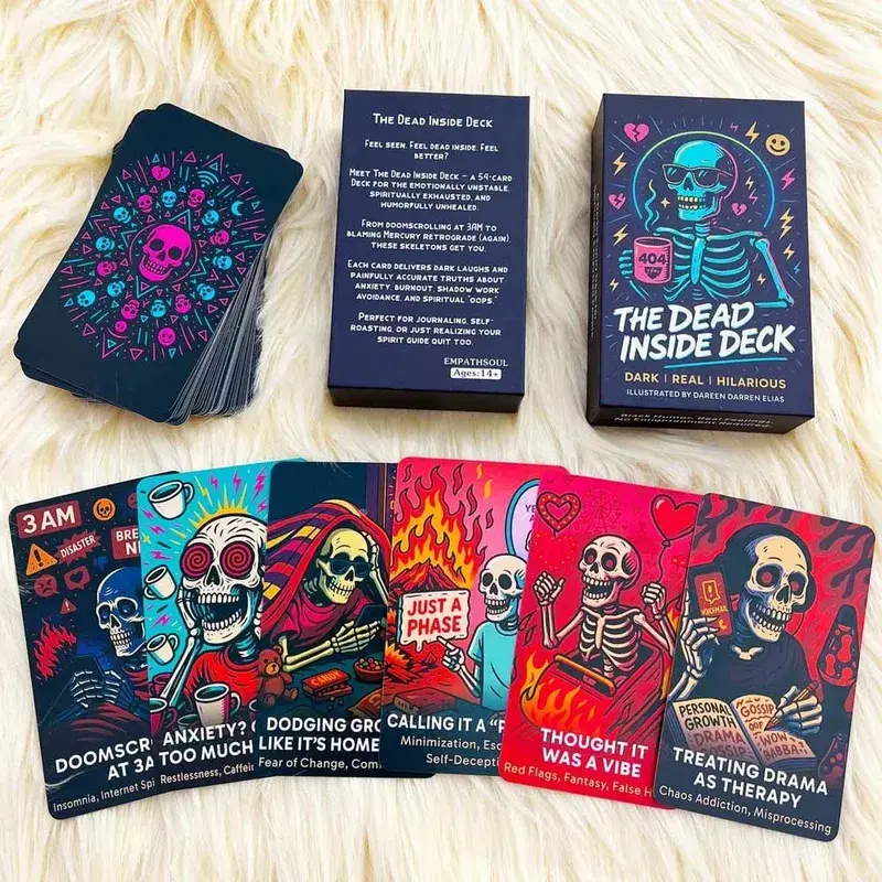 The Dead Inside Deck Kad Tarot 54 Kad 13x8cm Ramalan Rangka Oracle Meet Death Di Bawah Dek Permainan Kad — image 5