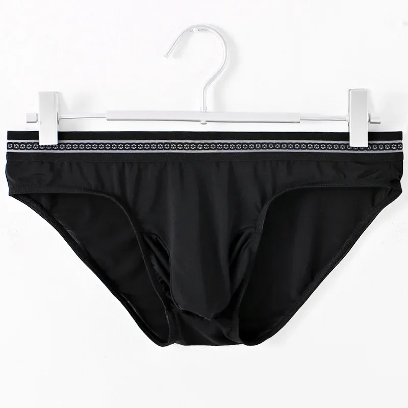 Calzoncillos de seda helada para hombre, ropa interior ultrafina de secado rápido con cintura de encaje elástica, ropa interior de Bikini transpirable sin costuras, 1/3 Uds. — image 34