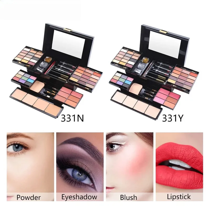 56 Buah Kit Pemula Rias Wajah Profesional dengan Kotak Rias Set Kado Kecantikan Liburan Kit Lengkap Kosmetik Pemula untuk Wanita — image 2
