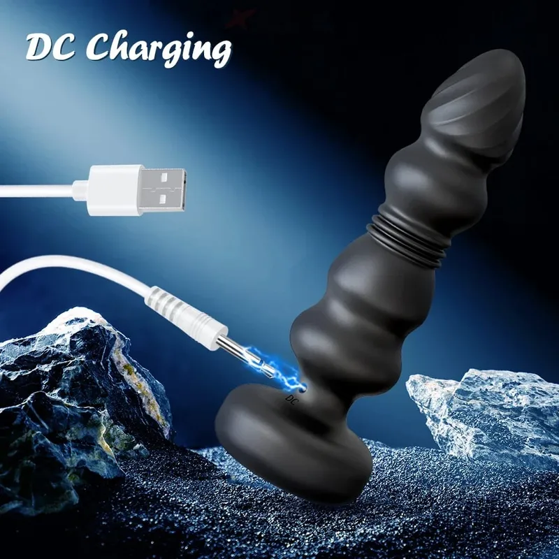 Stießen Anal Plug Vibrator Anal Perlen Männlichen Prostata-massagegerät Teleskop Vibrierender Butt Plug Stimulator Sex Spielzeug für Frauen Männer — image 5