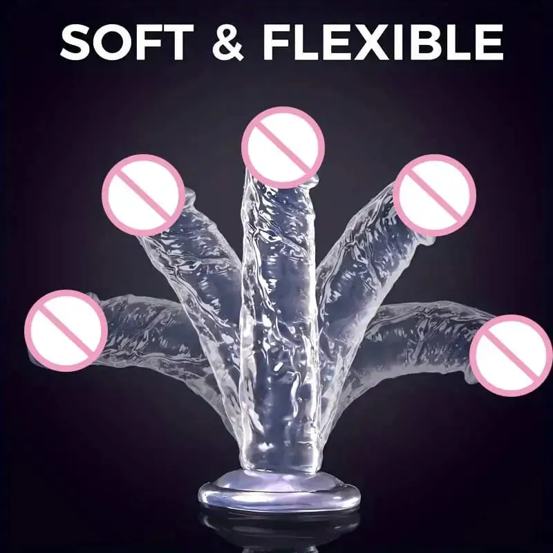 Super Economico Realistico Morbido Donne Erotiche Anali Grande Dildo Ventosa Jelly Dick Giocattoli Del Sesso Morbido Clitori Masturbatori Vaginali Pene — image 4