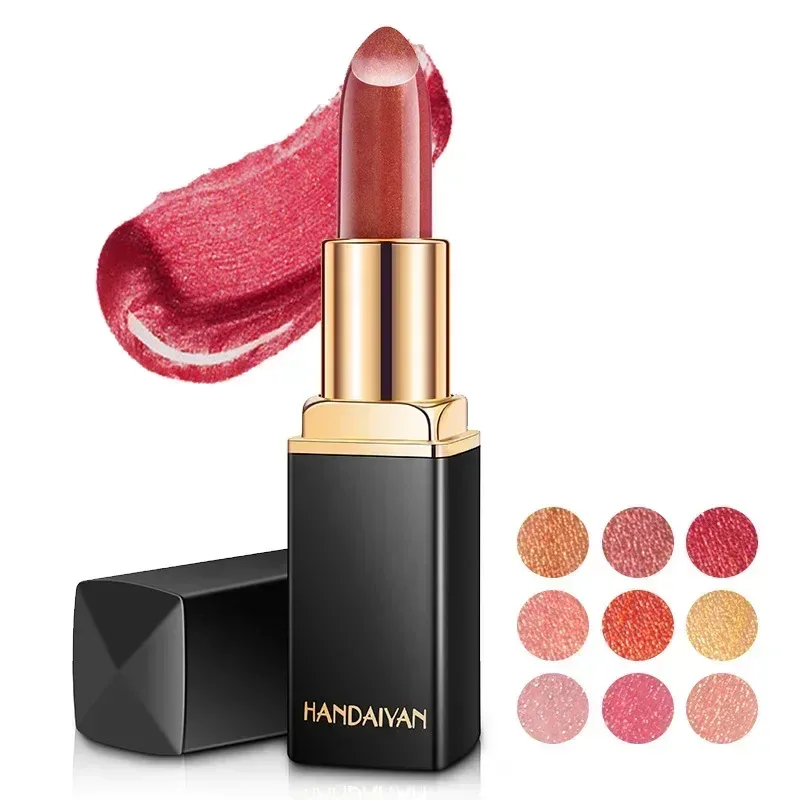 Značka Professional Lips Makeup Voděodolný Shimmer Dlouhotrvající pigment Nude Pink Mermaid Shimmer Lipstick Luxusní kosmetický make-up — image 4