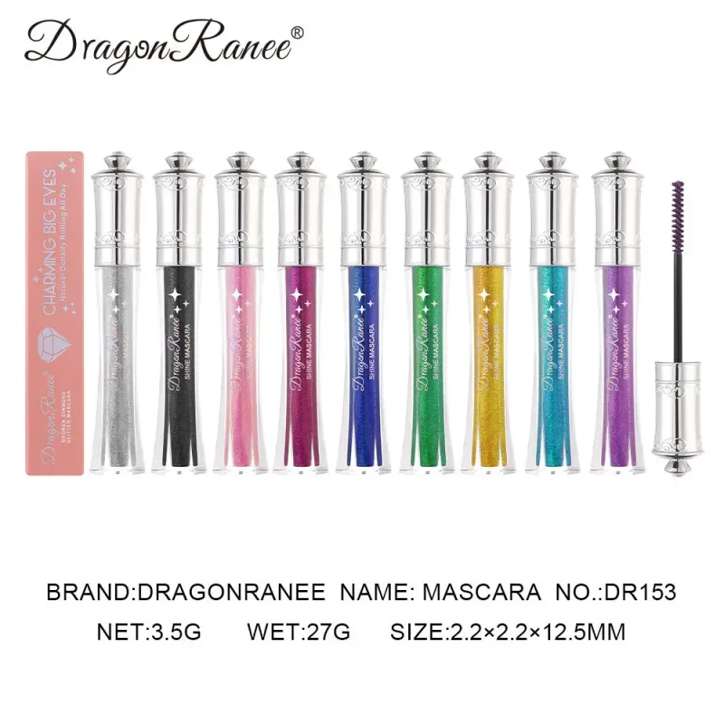 Shiny Diamond Colorful Mascara Blue Glitter Sparkling Waterproof Mascara Beauty Eyelashes Extension Quick Dry Shimmer Eye Makeup