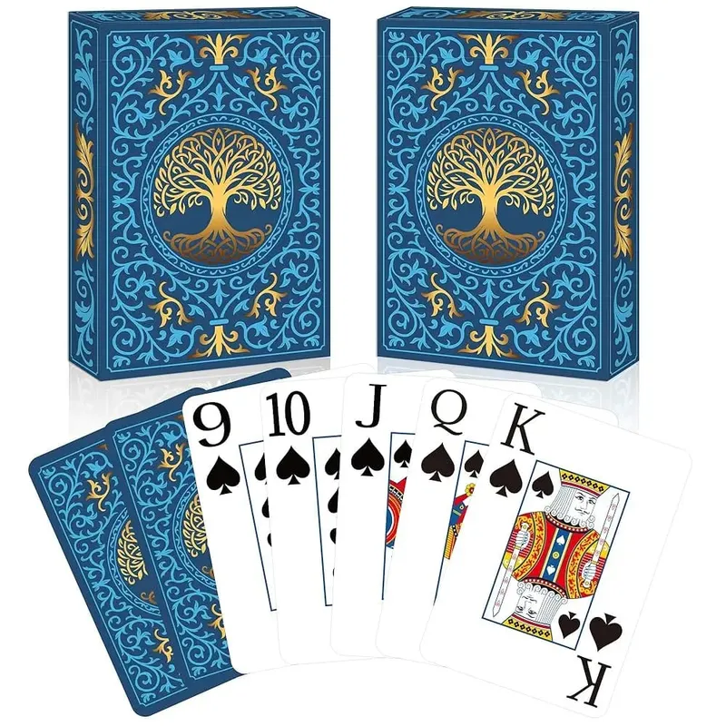ไพ่ 2 แพ็ค | ไพ่พิมพ์ใหญ่ | ง่ายต่อการสับไพ่โป๊กเกอร์พรีเมี่ยมสำหรับเกมไพ่ Family Game Night Table M