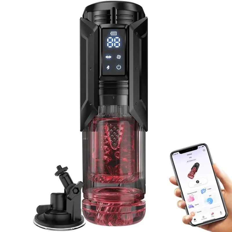 Nam Tự Động Masturbator Cốc Đâm Xoay Liếm Hút Dương Vật Bơm Túi Âm Hộ BF Màn Hình Hiển Thị LED Đồ Chơi Tình Dục Cho Nam — image 9