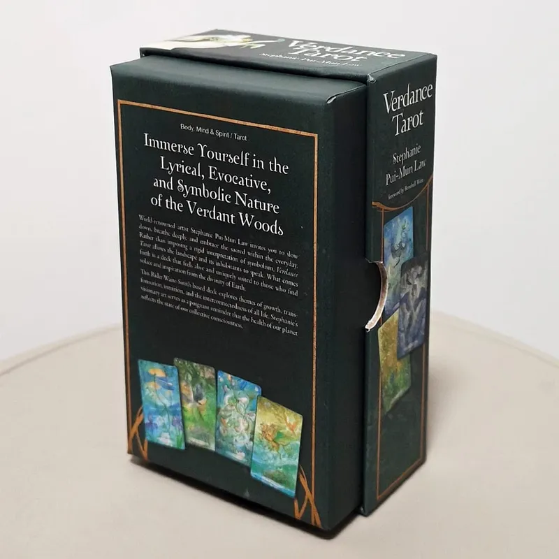 Verdance Tarot-Deck in stabiler Box, 78 Stück, lyrische, von der Natur inspirierte RWS-Tarotkarten, doppelt geprägter Karton, 12 x 7 cm — image 4