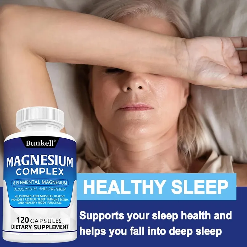 Magnesium Complex 120 Capsules - Bone Muscle & Heart Health Supplement Sleep Support Muscle Relaxation Stress & Anxiety Relief — image 2
