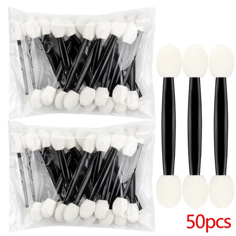 50/200 stücke Lidschatten Applikatoren Dual Seiten Lidschatten Pinsel Make-Up Schwamm Pinsel Für Mädchen Kosmetische Werkzeug Schönheit Applikatoren — image 8