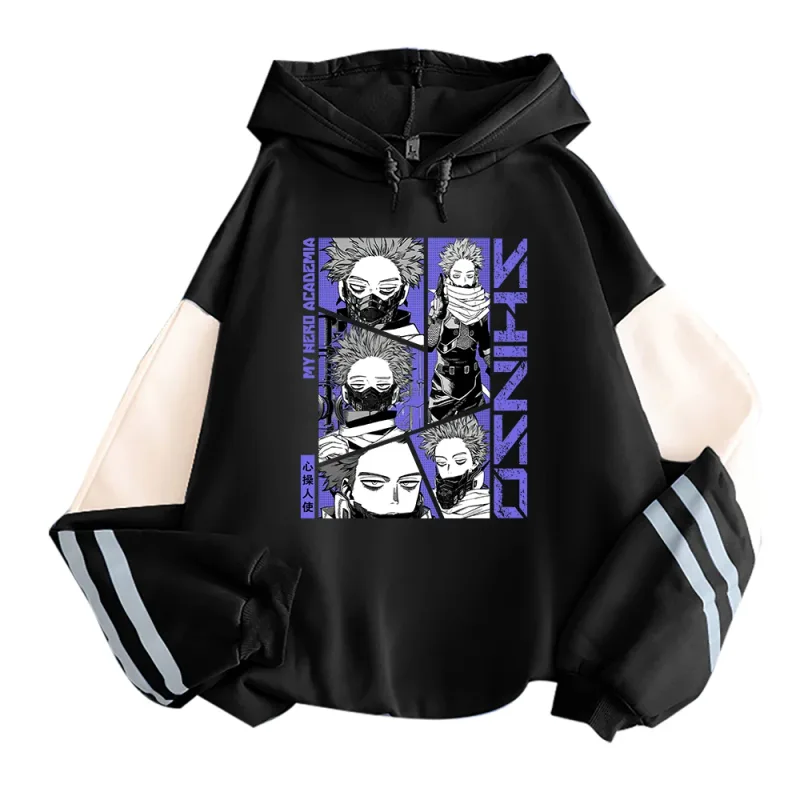 Anime My Hero Academia Hoodies Shinso Hitoshi Print Pullover Sweatshirts Harajuku Cartoon Style Crewneck Women Men Street Hoody — image 1