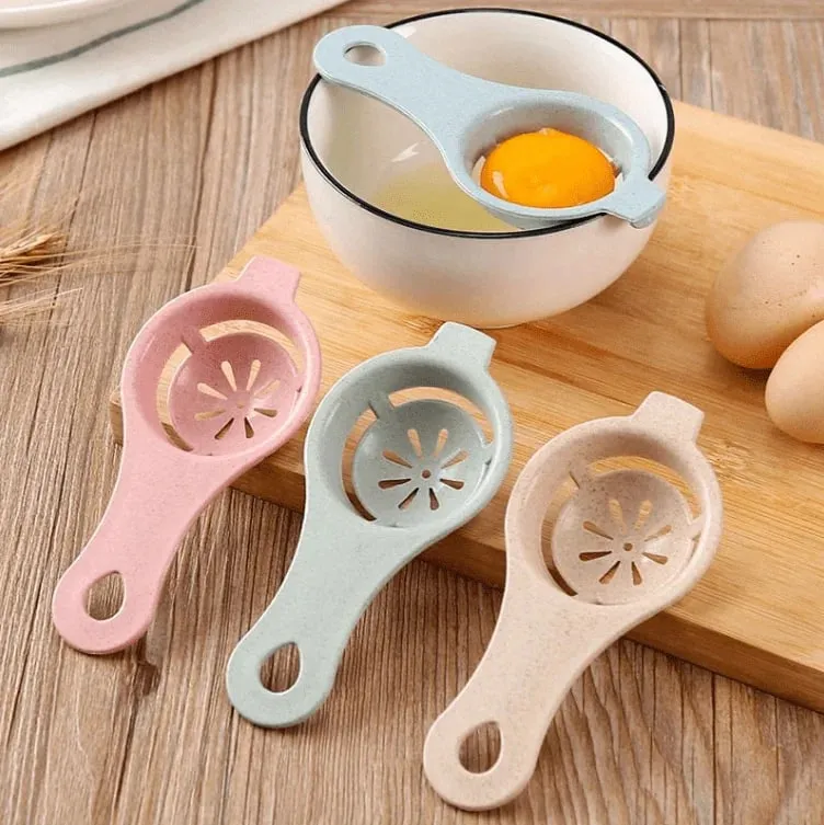 1pc Pemisah Telur Jerami Gandum Mampan - Penapis Kuning & Putih Mudah Untuk Membakar Alat Dapur