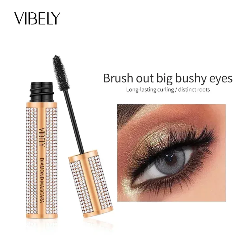 Diamond 4D Mascara Fibra di seta Impermeabile Estensione ciglia lunghe Allungamento Mascara nero spesso Prodotti per il trucco degli occhi Cosmetici — image 3