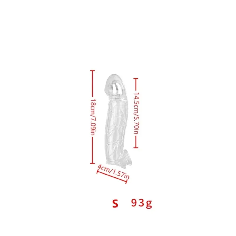 3 ขนาดReusableอวัยวะเพศชายนุ่มClear CockแขนอวัยวะเพศชายExtenderของเล่นสำหรับผู้ใหญ่สำหรับผู้ชายผู้หญิงทนทานPenis Enlargerชาย