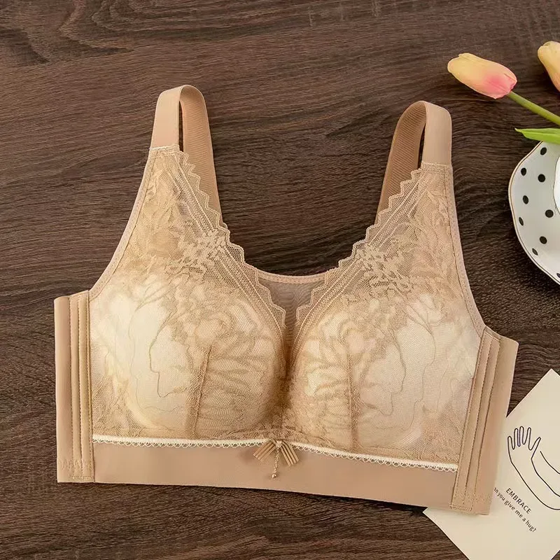 PLUS ขนาดผู้หญิง Bra บางไม่มีแหวนเหล็กสบาย Breathable Bras ชุดชั้นในปรับ Push Up ผู้หญิงเซ็กซี่ชุดชั้นใน Bra BCD ถ้วย — image 10