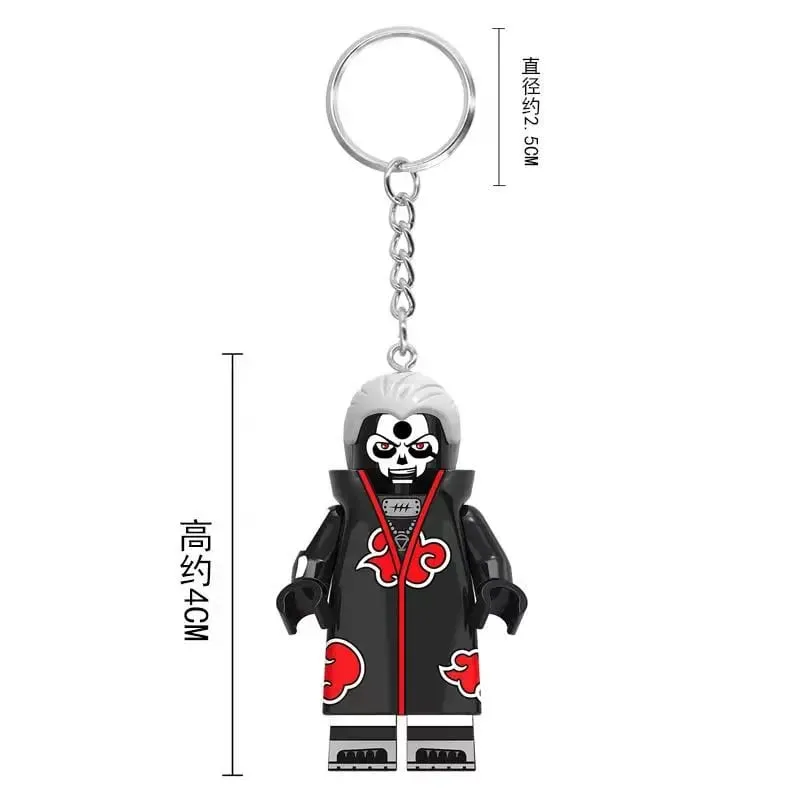 6style vacker handgjord 3D tecknad Naruto anime kringutrustning nyckelring söt mini rörlig figurer Huvuden Montering nyckelring present