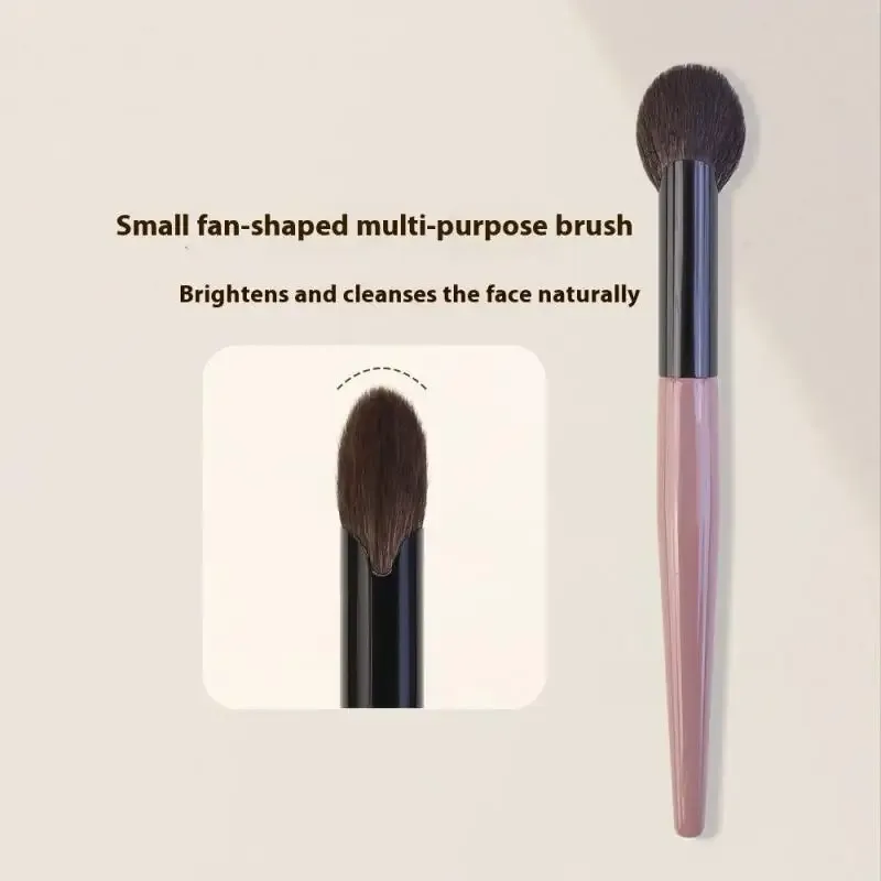 【B】 1 pièces petit pinceau à fard à joues en forme d'éventail poudre Blush crème liquide Blush pinceaux de maquillage pinceau à fard à joues précis outils de maquillage — image 2