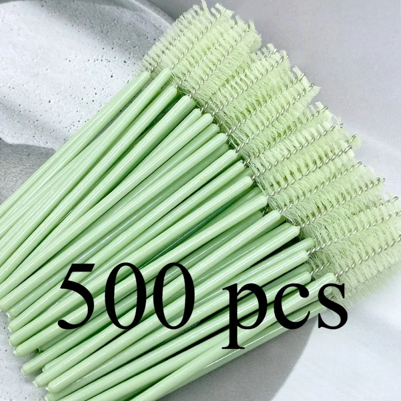 Zanse 50/500 pièces pinceaux à cils à sourcils bobines de cils baguettes de Mascara applicateur pour outil de maquillage d'extension de cils — image 11