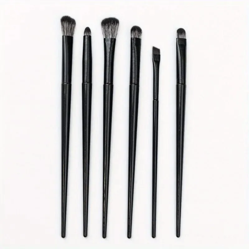 6st ögonfläckarborste Fint mjukt sminkverktyg Ögonskuggsborsteset Eyelinerborste för blandning av ögonskugga Eyeliner Idealisk