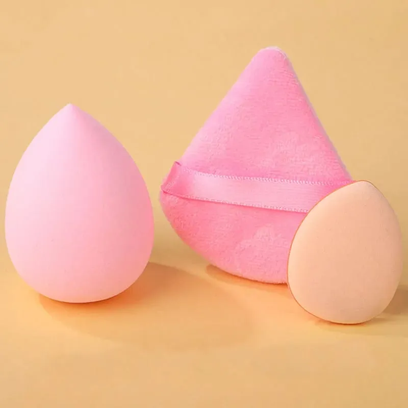 Set Spons Rias 12 Buah Warna Solid Bedak Tabur dan Set Telur Rias Lembut Puff Mini Katun Puff Jempol Penangkap Jari — image 5