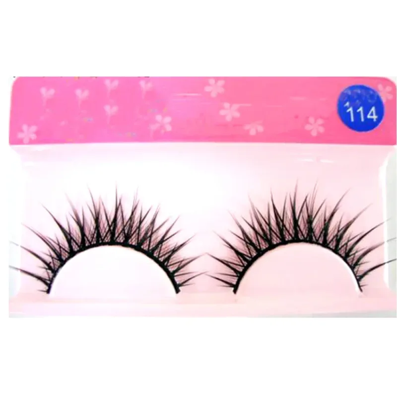 Ciglia bianche Trucco cosplay Ciglia finte naturali con strisce incrociate lunghe — image 9