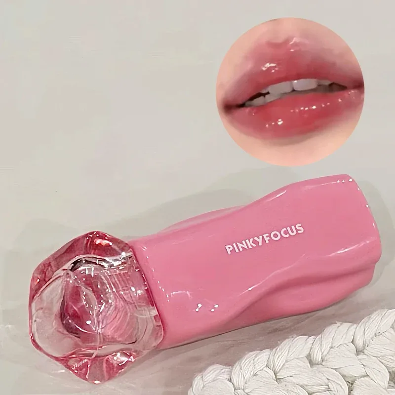 Pinkyfocus Rossetto Specchio lucido Lucidalabbra Idratante Succoso Tinta per labbra nude Rossetto per trucco naturale quotidiano a lunga durata — image 14