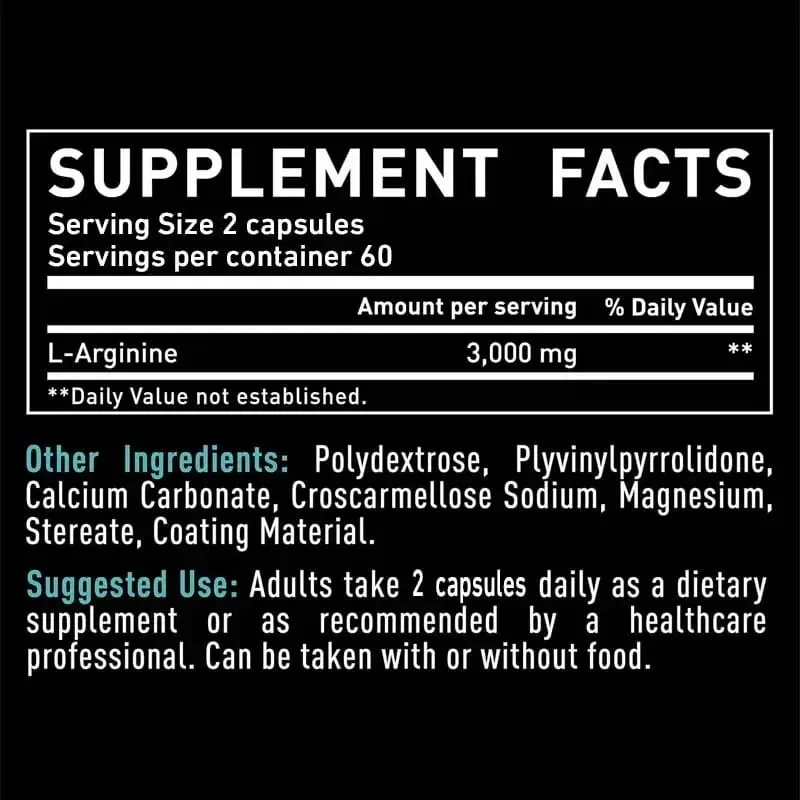L-Arginine - Strengthen Muscles Improve Blood Circulation and Boost Energy Endurance and Athletic Performance — image 3