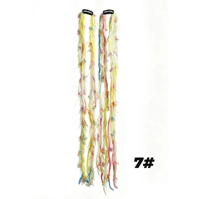 Accessorio per capelli bohemien con fascia lunga nappa colorata Maillard in peluche adatto per feste femminili — image 19