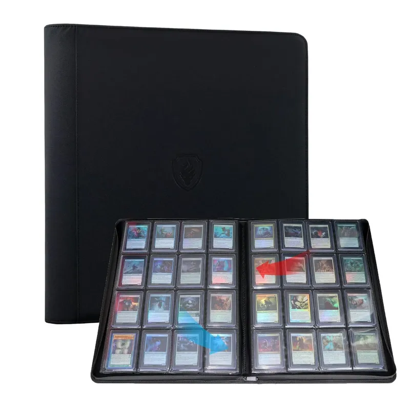 Carpeta de carga superior de 16 bolsillos con capacidad para 640 cargadores superiores: fundas premium para carpetas de carga superior para tarjetas rígidas de 3' x 4'