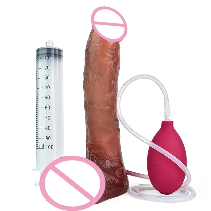 Lebensechte Squirting Penis Silikon Ejakulation Großer realistischer Dildo mit Sucker Skin Touch Anal Sexspielzeug für Frauen — image 1