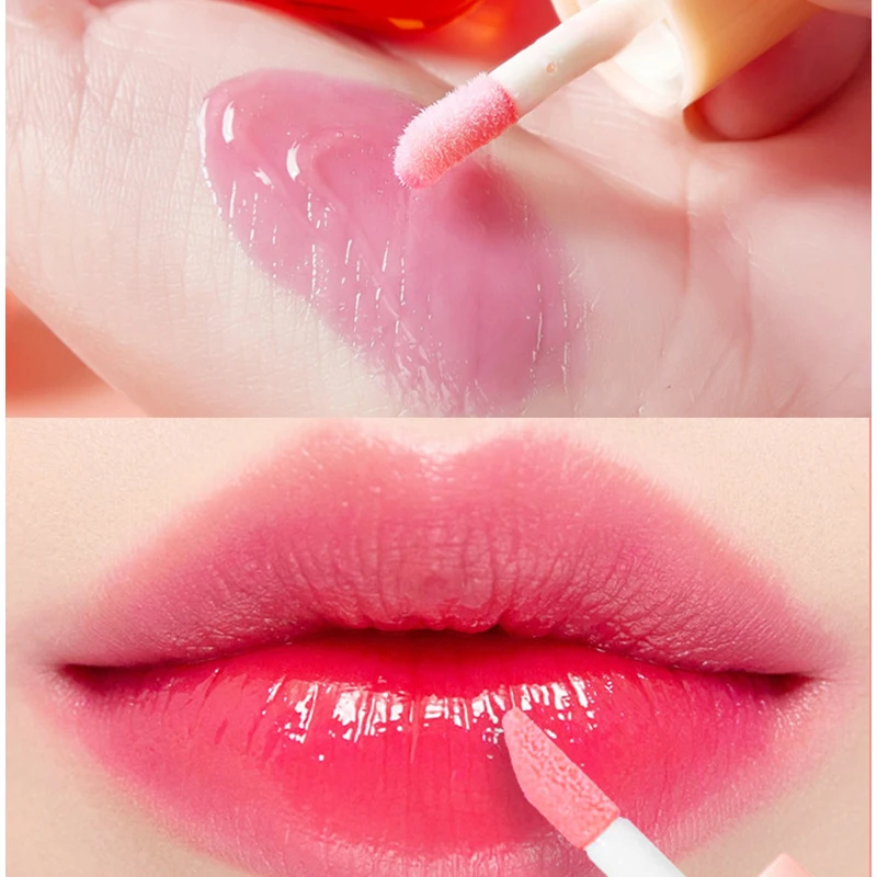 1 pçs hidratante cor mudando batons líquidos transparente pêssego lábio óleo hidratante natural lipgloss maquiagem duradoura cosméticos — image 5
