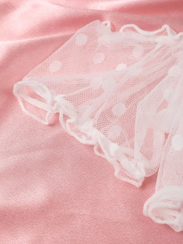Corak Polka Dot Rekaan Separuh Tipis Set Pakaian Dalam Pakaian Atasan Bustier Dan Set Seluar Dalam Pakaian Wanita — image 5