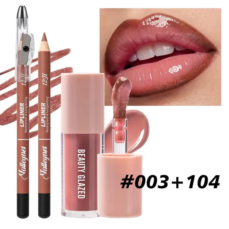 2Pcs/Set Lip Sculpting Set-Deep Shade Liner with Sharpener +Creamy Liquid Lipstick -Volume Enhancing Duo for Fuller Looking Lips — image 2
