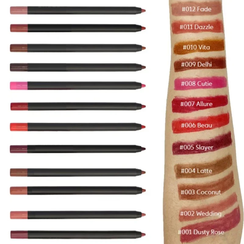Nude Brown Lip Liner ดินสอลิปสติก Matte Smooth Waterproof Lipliner Long Lasting Non-stick Cup ลิปสติกปากกาความงามเครื่องสำอาง — image 6