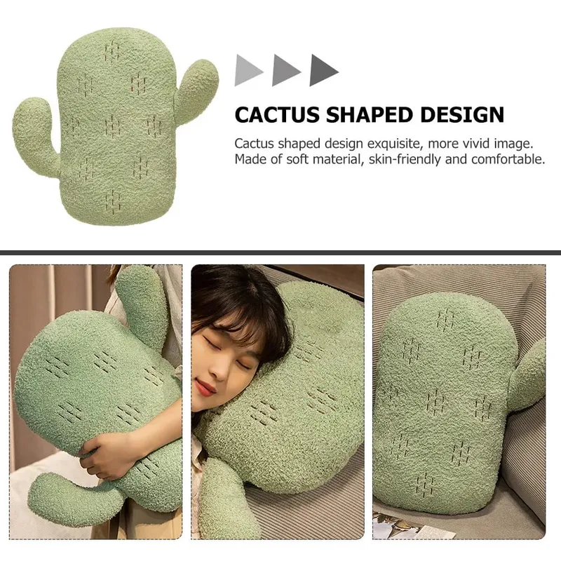 Bantal Berbentuk Kaktus Bantal Lempar Hiasan Gaya Nordic Lembut Selesa untuk Katil Sofa Kereta Ruang Tamu Bilik Tidur Rumah Taska — image 4