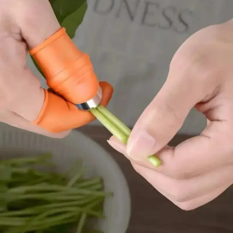 Juego de cuchillos para pulgar con dedales para pelar ajo, descascarar fresas, recoger granos de pimienta y verduras (6 piezas) — image 5