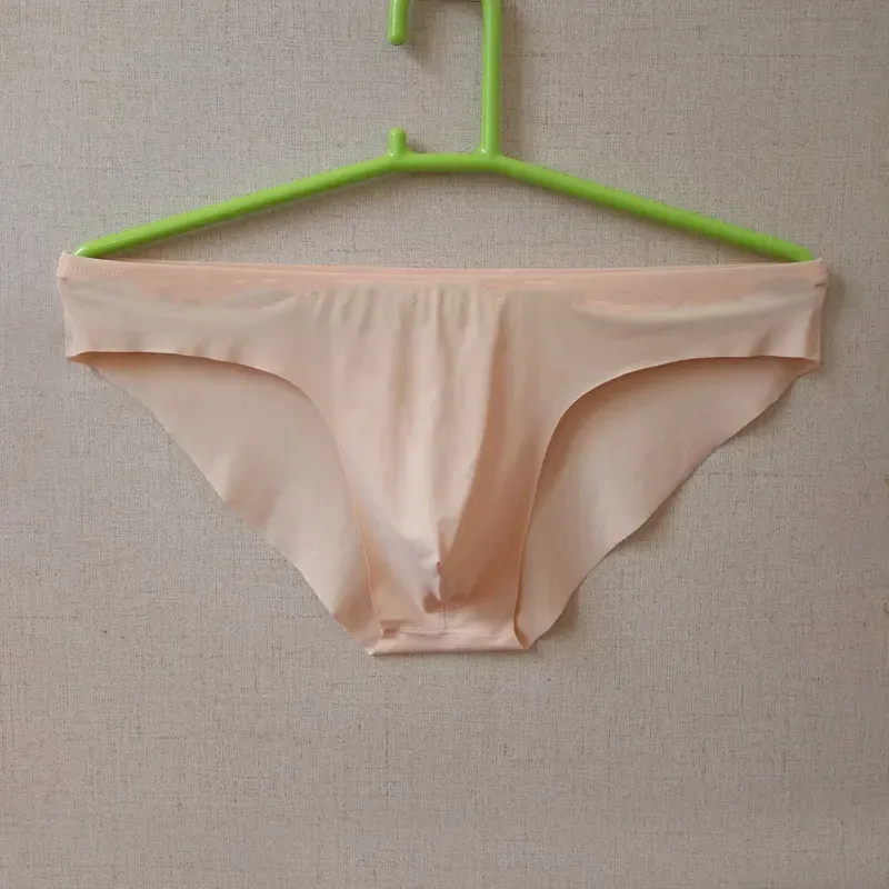 Libreng Feel Ice Silk Seamless Mens Brief Solid Underpants Ultra-Thin Panties Lalaki Seamless Low Waist Soft Underwear