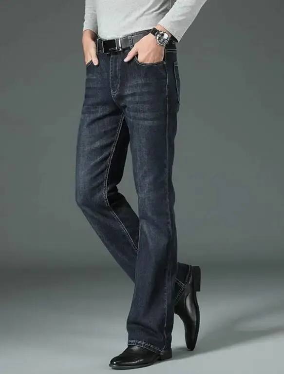 Men's Flared กางเกงยีนส์หลวมผู้ชายขาใหญ่กางเกงยีนส์ผู้ชายกางเกง Boot Cut Designer กางเกงยีนส์คลาสสิกหลายรูปแบบขนาด 28-40 — image 10