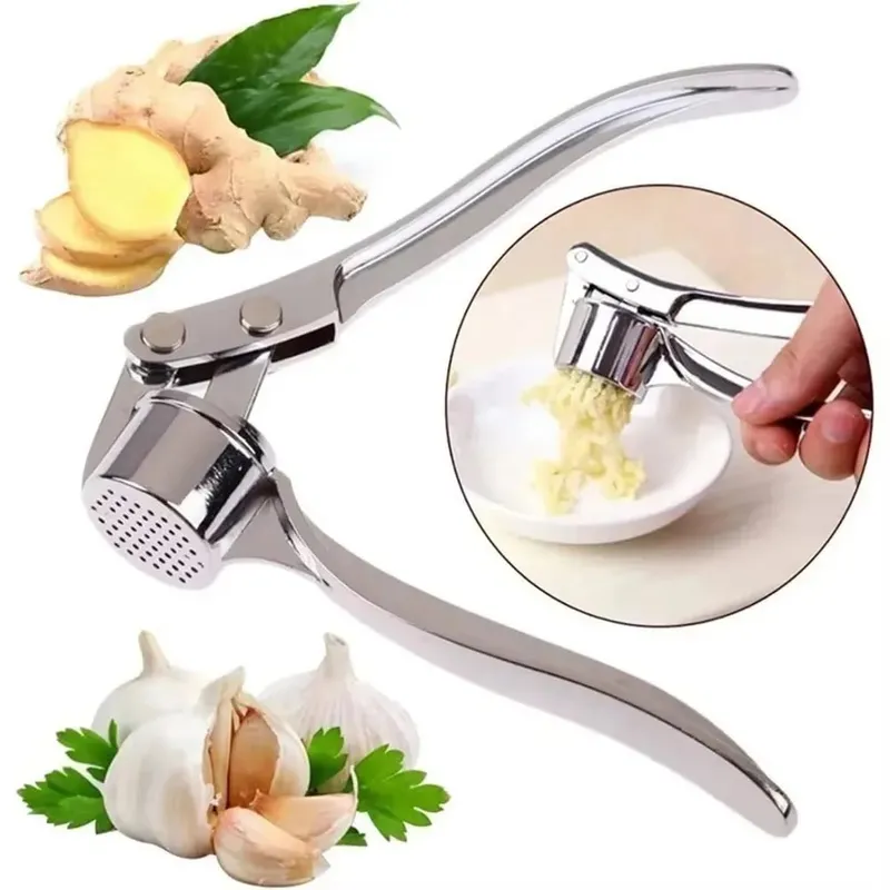 High Efficiency Garlic Press Heavy Duty Garlic Mincer Easy To Squeeze and Clean Rust Proof and Dishwasher Safe Ginger Crusher — image 3